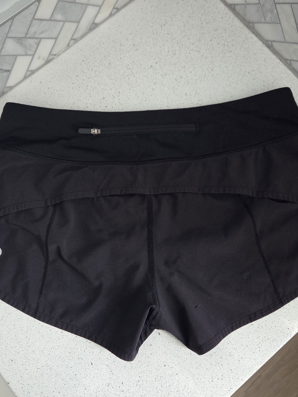 Lululemon Black Women's Athletic Running Shorts with Hidden Pocket